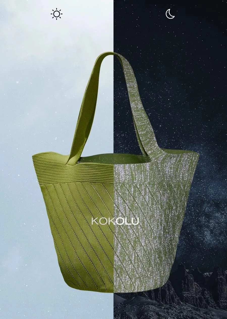 Ultra Lightweight Tote Bag For Women (18.7” x 8.5”) - Upcycled Flexible Machine Washable Shopping Tote Bag For Women