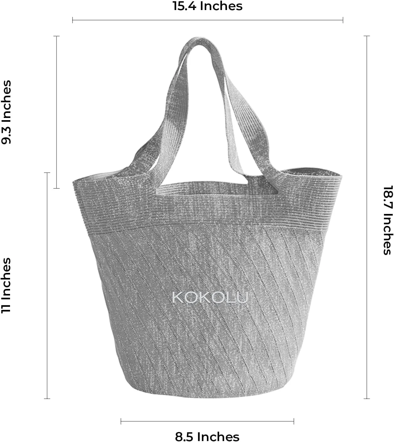 Ultra Lightweight Tote Bag For Women (18.7” x 8.5”) - Upcycled Flexible Machine Washable Shopping Tote Bag For Women
