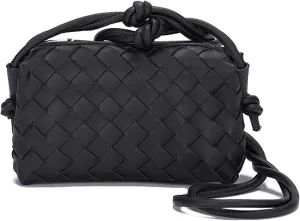 UPSONG Woven Crossbody Bags for Women，Fashion Leather Lightweight Handbags Shoulder Bag Phone Purse Ladies Messenger Bag