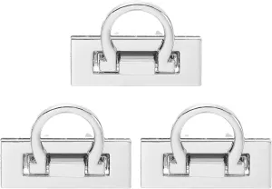 uxcell 3Set Turn Lock Clasp, Press Lock Clasp Closure Twist Turn Locks Hardware Buckle Fasteners for Purse Leather Bag Handbag Making Accessories (46x18mm, Silver)