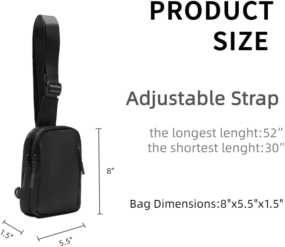 VAKAER Small Crossbody Bag Purse Women‘s Sling Bag Daypack Backpack with Convertible Adjustable Strap for Travel Hiking (Black)
