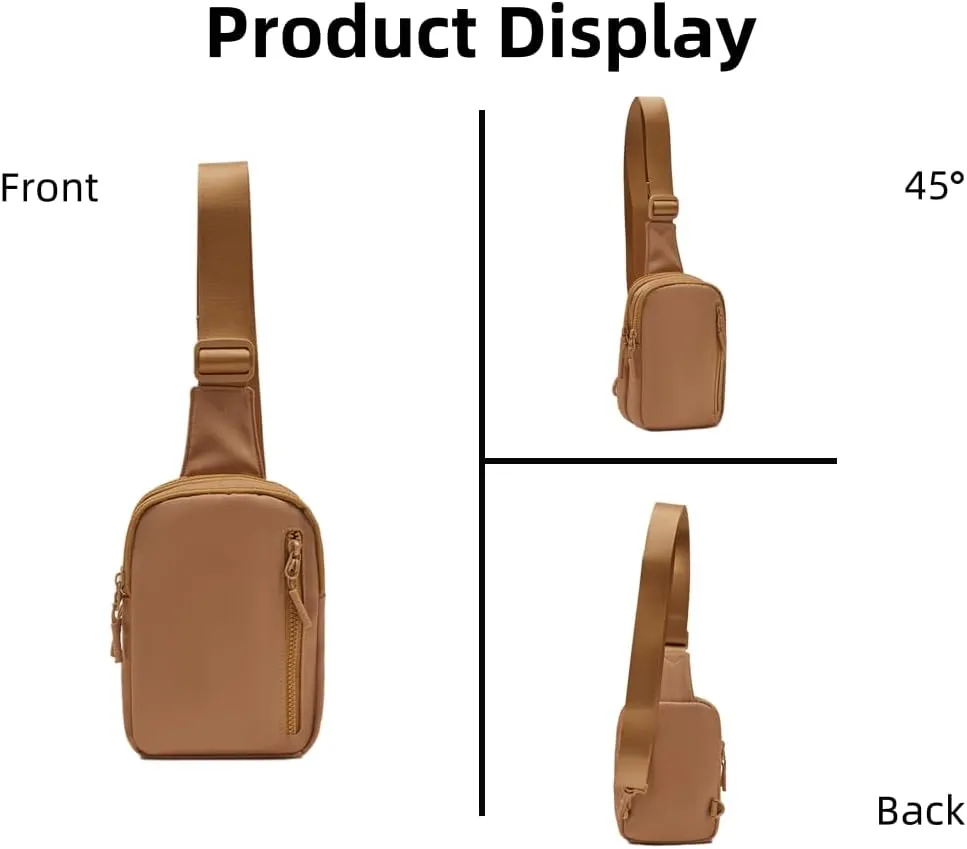 VAKAER Small Crossbody Bag Purse Women‘s Sling Bag Daypack Backpack with Convertible Adjustable Strap for Travel Hiking (Camel)