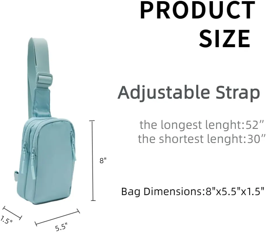 VAKAER Small Crossbody Bag Purse Women‘s Sling Bag Daypack Backpack with Convertible Adjustable Strap for Travel Hiking (Ice blue)