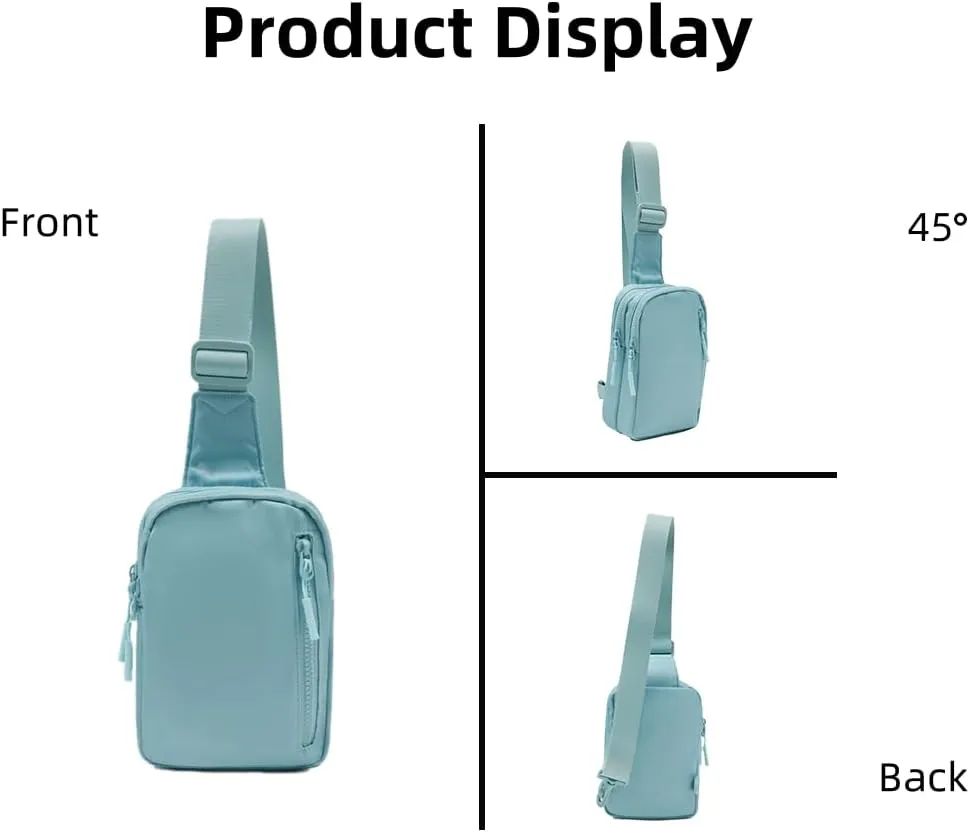 VAKAER Small Crossbody Bag Purse Women‘s Sling Bag Daypack Backpack with Convertible Adjustable Strap for Travel Hiking (Ice blue)