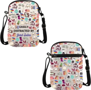 VAMSII Antique Thrifting Gift Easily Distracted By Yard Sales Crossbody Bag Yard Sale Lover Travel Bag Thrifter Gift