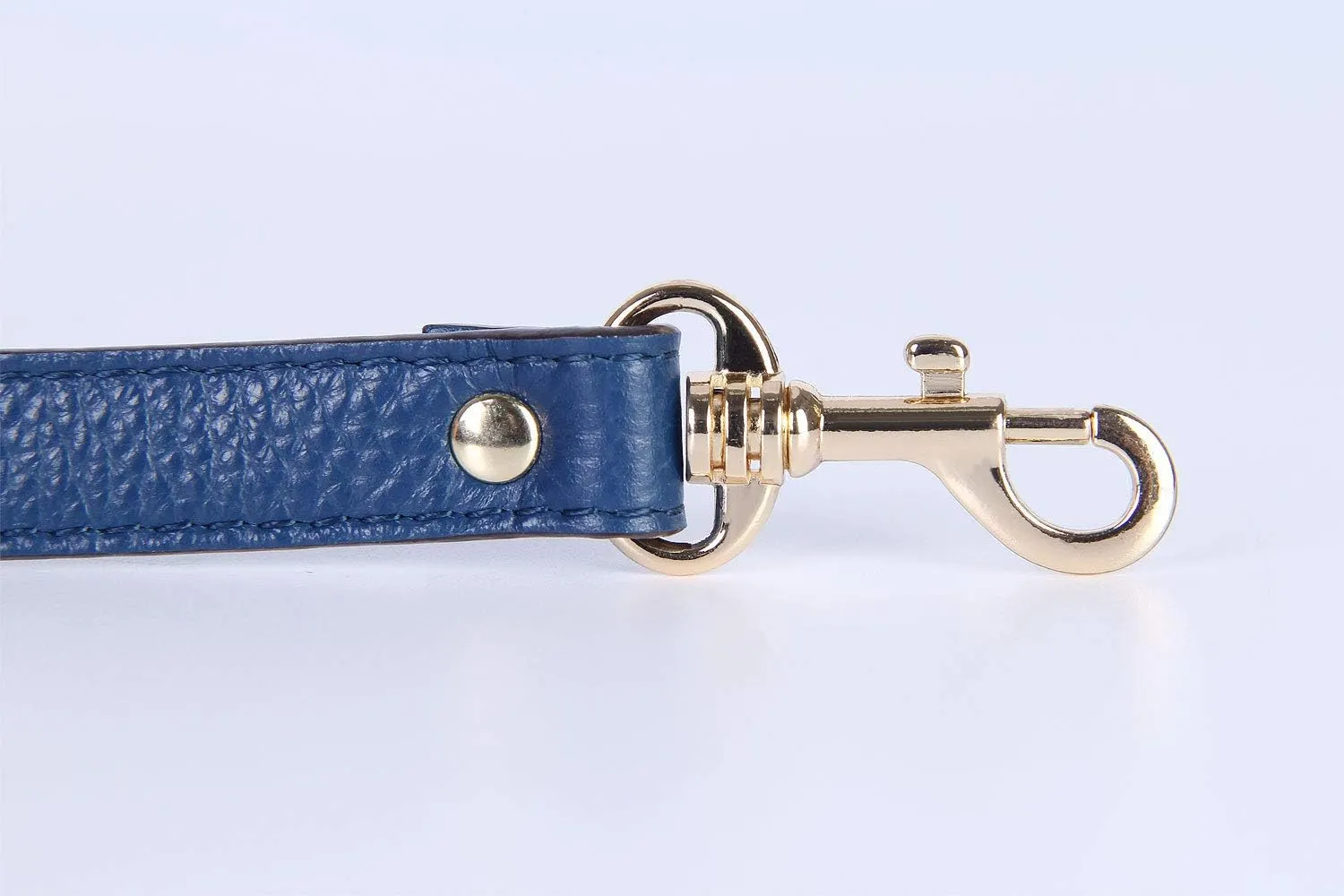 VanEnjoy Full Grain Leather Adjustable Replacement Cross Body Purse Shoulder Strap, 0.7” Width, Adjustable Length 25”-51” (Blue)