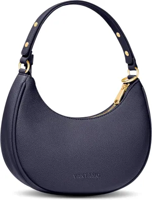Vantamo Crescent Bags For Women with RFID Protection, Half Moon Clutch Purses for Women with Anti-Theft Clip for Extra Safety