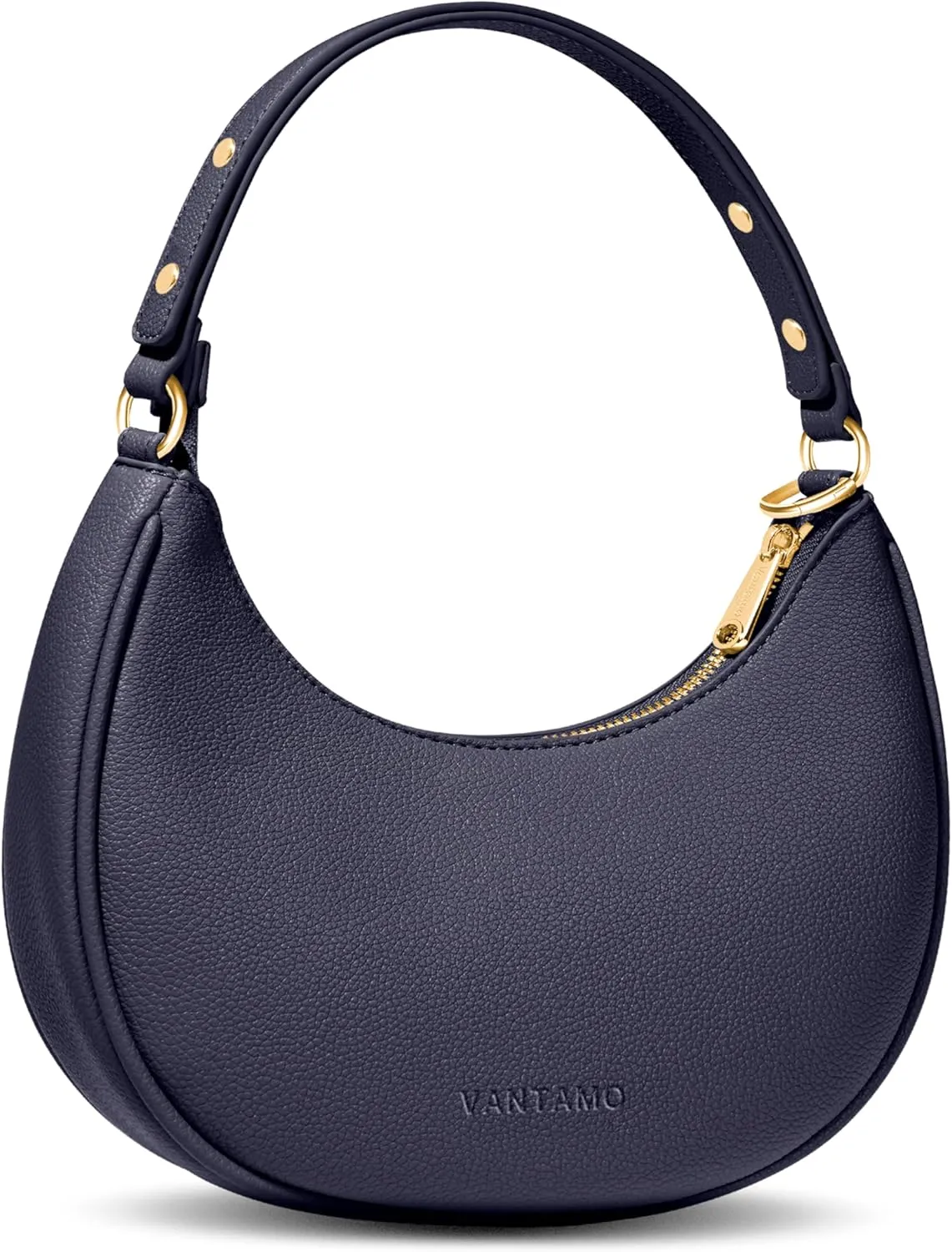 Vantamo Crescent Bags For Women with RFID Protection, Half Moon Clutch Purses for Women with Anti-Theft Clip for Extra Safety