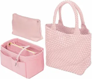 Vegan Leather Hand Woven Tote Bag for Women