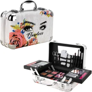 Ver Beauty Makeup Box with Travel Mirror - Professional Makeup Case w/ 2 Trays - Perfect Cosmetic Organizer Gift Set