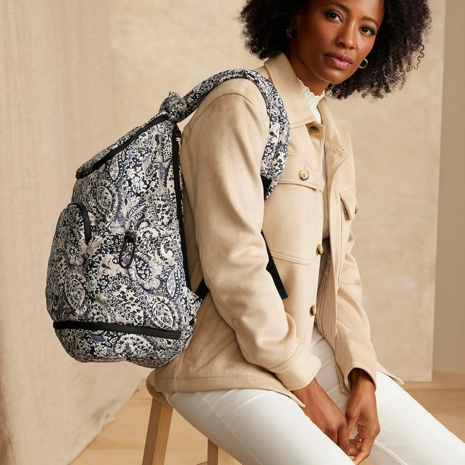 Vera Bradley Featherweight Commuter Backpack Travel Bag, Stratford Paisley