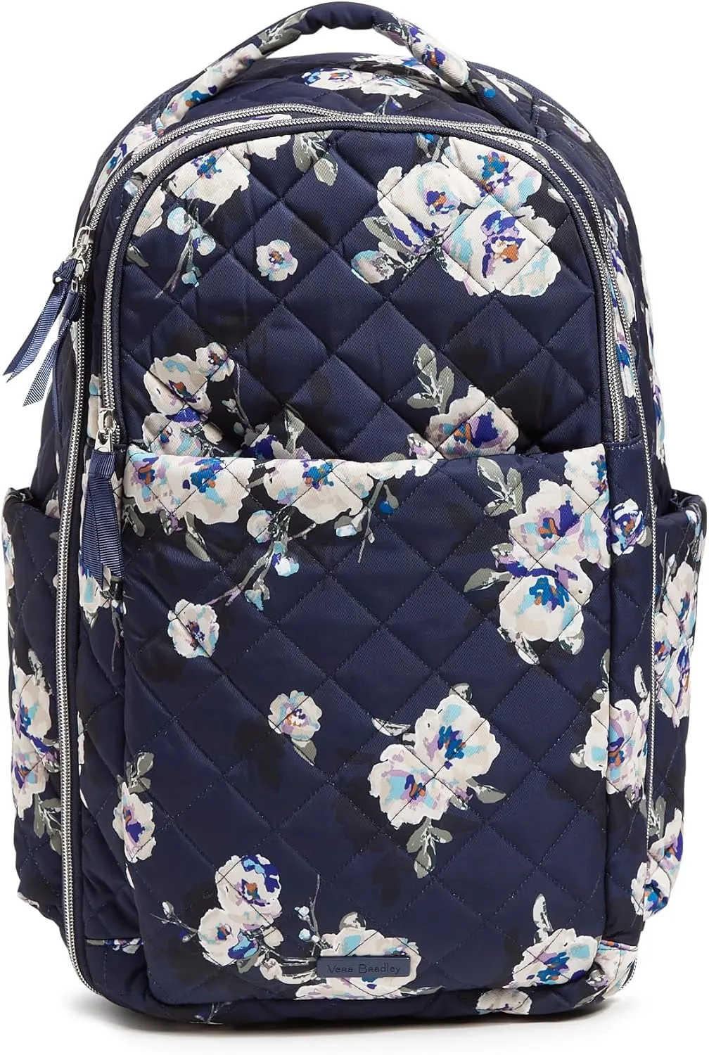 Vera Bradley Women's, Performance Twill Travel Backpack Travel Bag, Blooms and Branches Navy, One Size