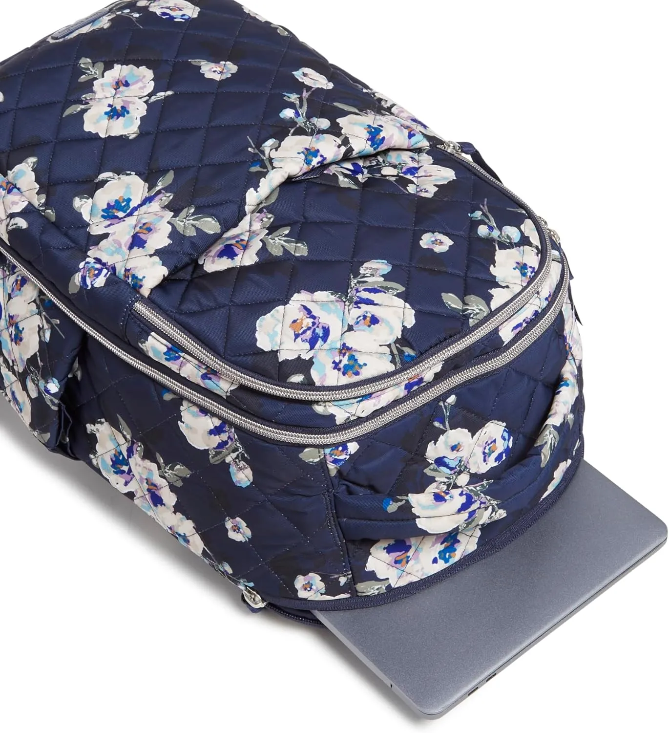 Vera Bradley Women's, Performance Twill Travel Backpack Travel Bag, Blooms and Branches Navy, One Size