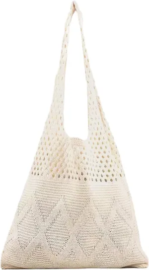 Verdusa Women's Knitted Crochet Shoulder Bags Casual Hobo Tote Bag Shopping Bags