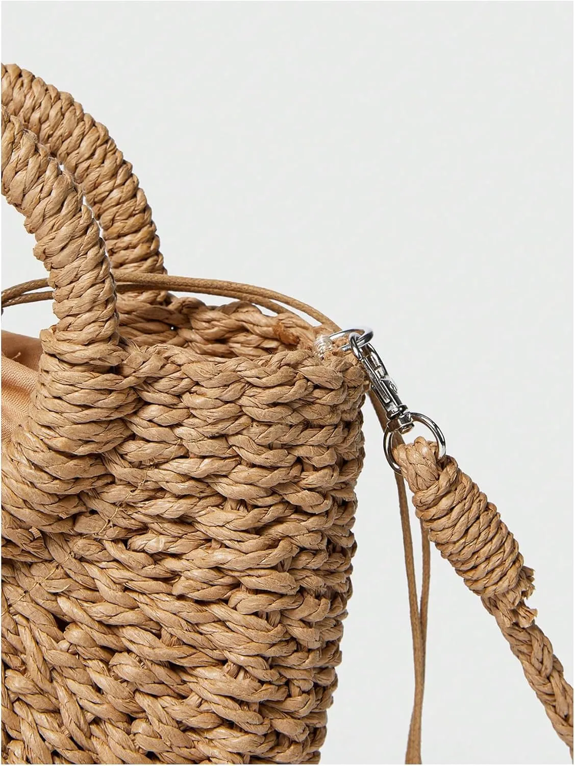 Verdusa Women's Woven Crossbody Bags Detachable Strap Satchel Purse Vacation Handbags