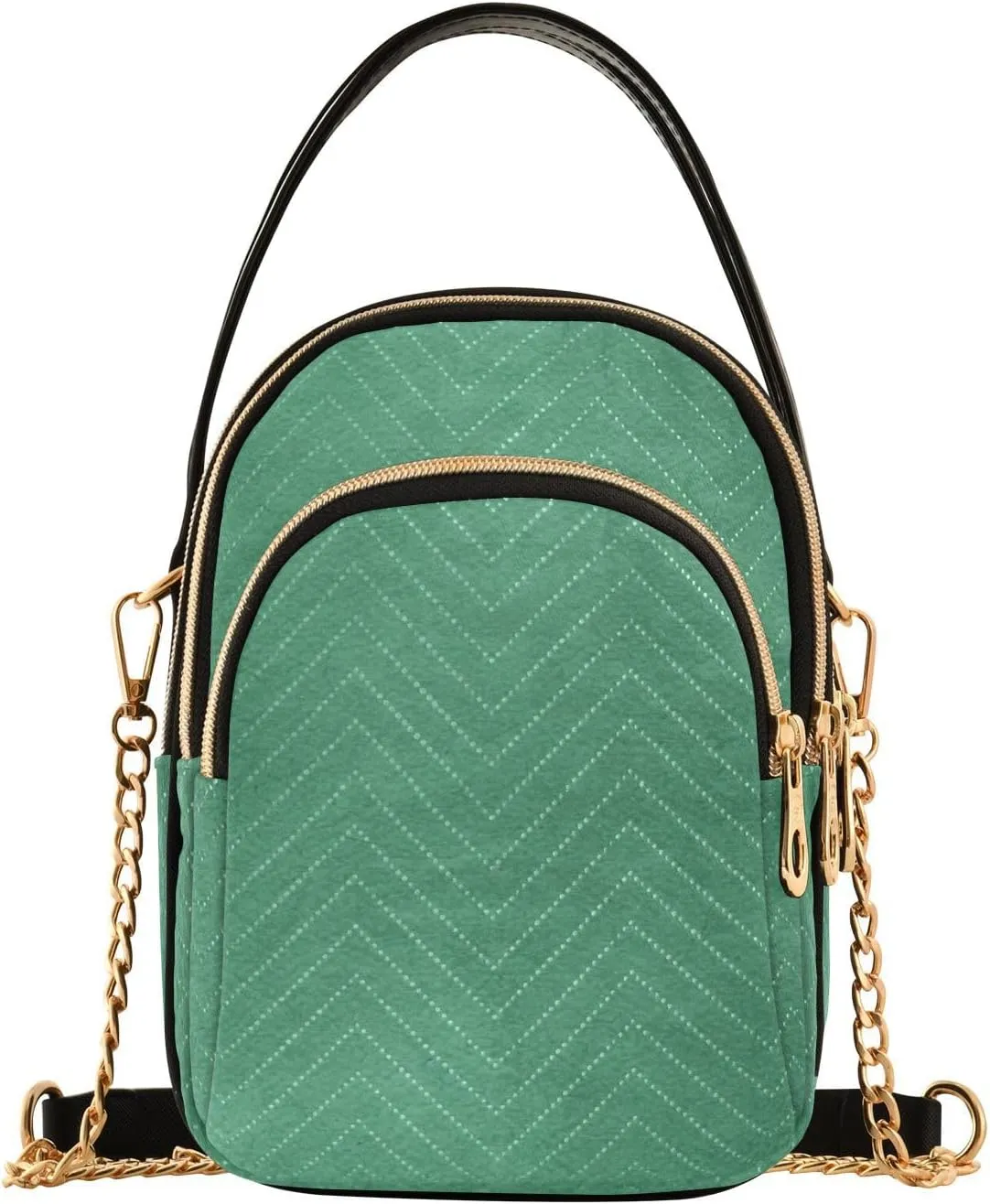 Vintage Green Paper trendy quilted crossbody with multi pockets handbags essentials for women