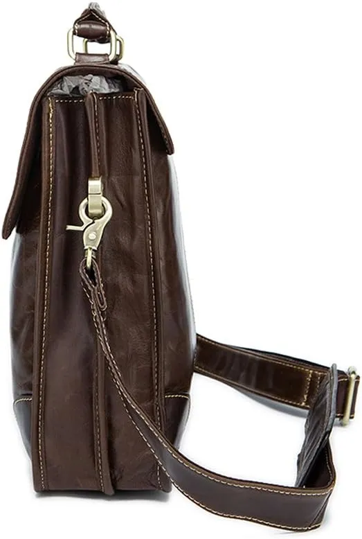 Vintage Leather Briefcase Messenger Bag