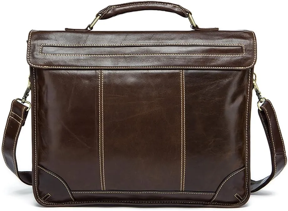 Vintage Leather Briefcase Messenger Bag
