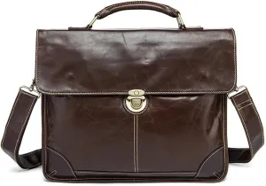 Vintage Leather Briefcase Messenger Bag