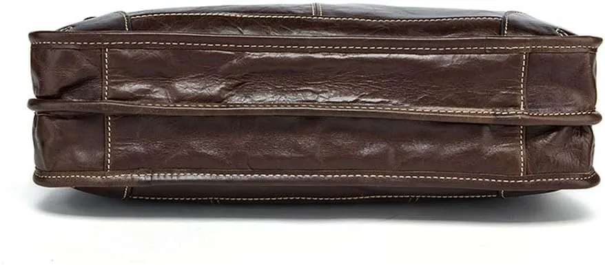 Vintage Leather Briefcase Messenger Bag