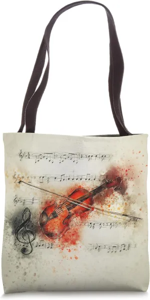 Vintage Violin and Sheet Music | Classical Music Lovers Tote Bag