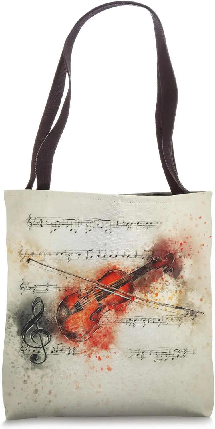 Vintage Violin and Sheet Music | Classical Music Lovers Tote Bag