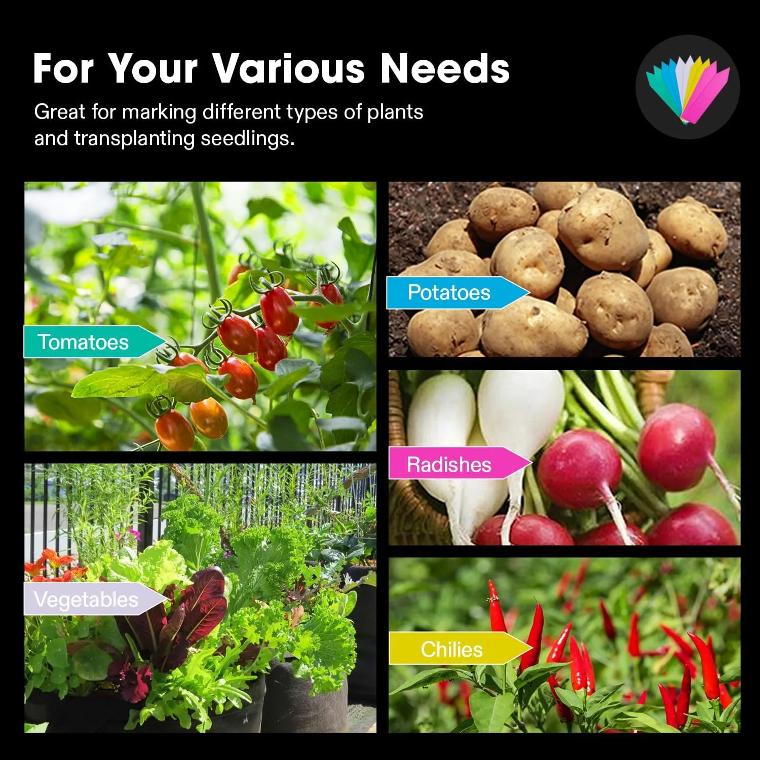 VIVOSUN 5-Pack 7 Gallon Visible Potato Grow Bags, Thick Fabric Potato Pots with 360° Visibility & Harvest Window, Potato Growing Containers Potato Planter Potato Planter for Growing Potatoes, Black