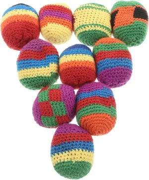 VOSAREA 12Pcs Knitted Kick Sacks Soft Crochet Juggling Balls for Indoor Outdoor Play Fun Educational for Learning Safe for Decorative Room Accent