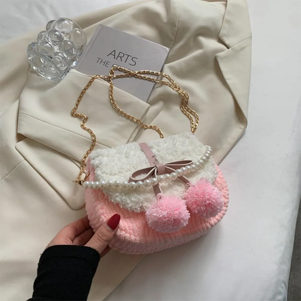 WADORN DIY Knitting Crochet Handbags Kit, Plastic Mesh Shoulder Bags Crafting Material for DIY Purse Embroidery Handmade Women's Crochet Cossbody Bag Making Set for DIY Crochet Bag Accessories, Pink