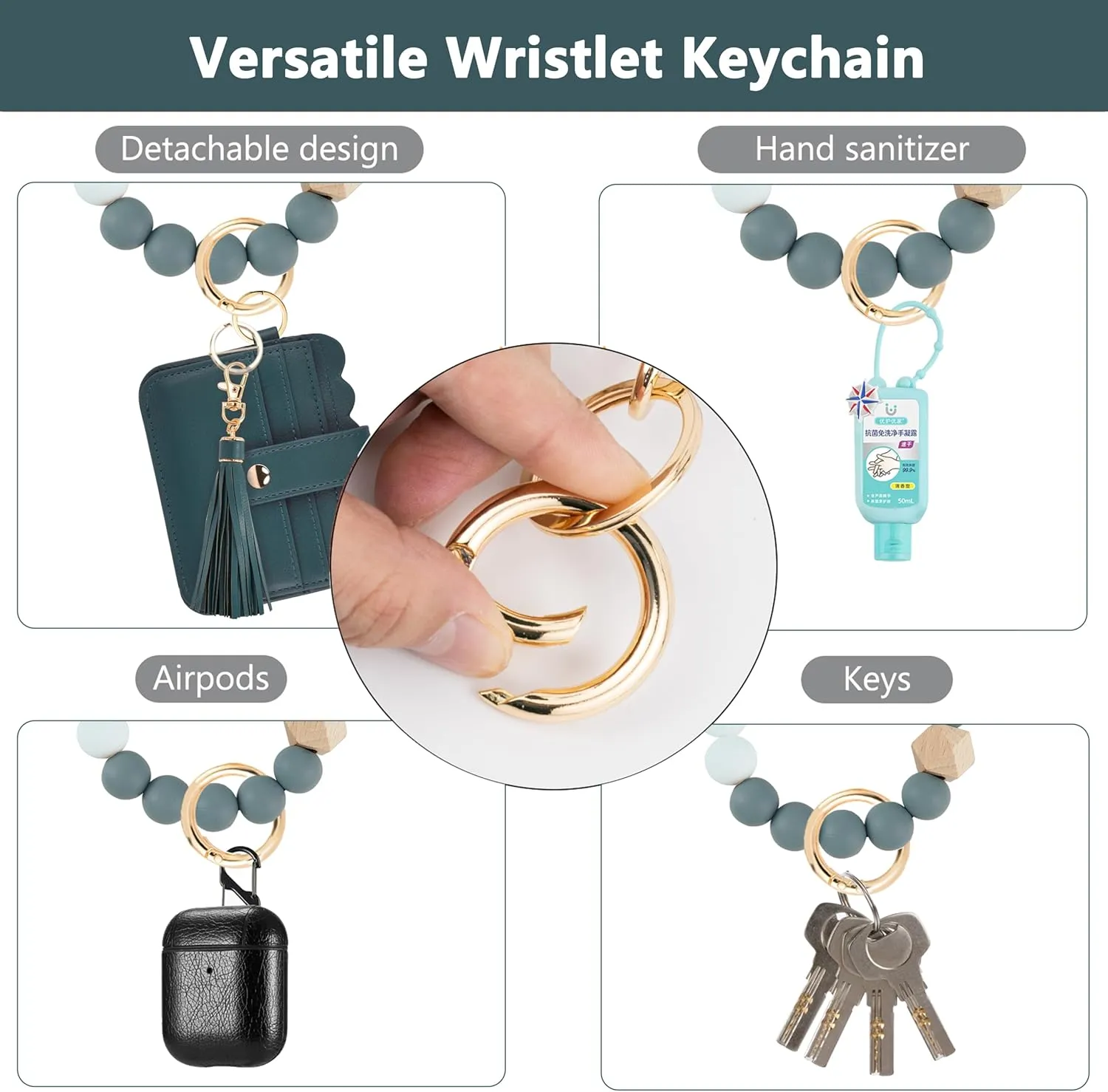 Wallet Keychain Wristlet for Women RFID Card Holder Keychain Key Chain Wallet Key Ring with Wrist Wallet for Women