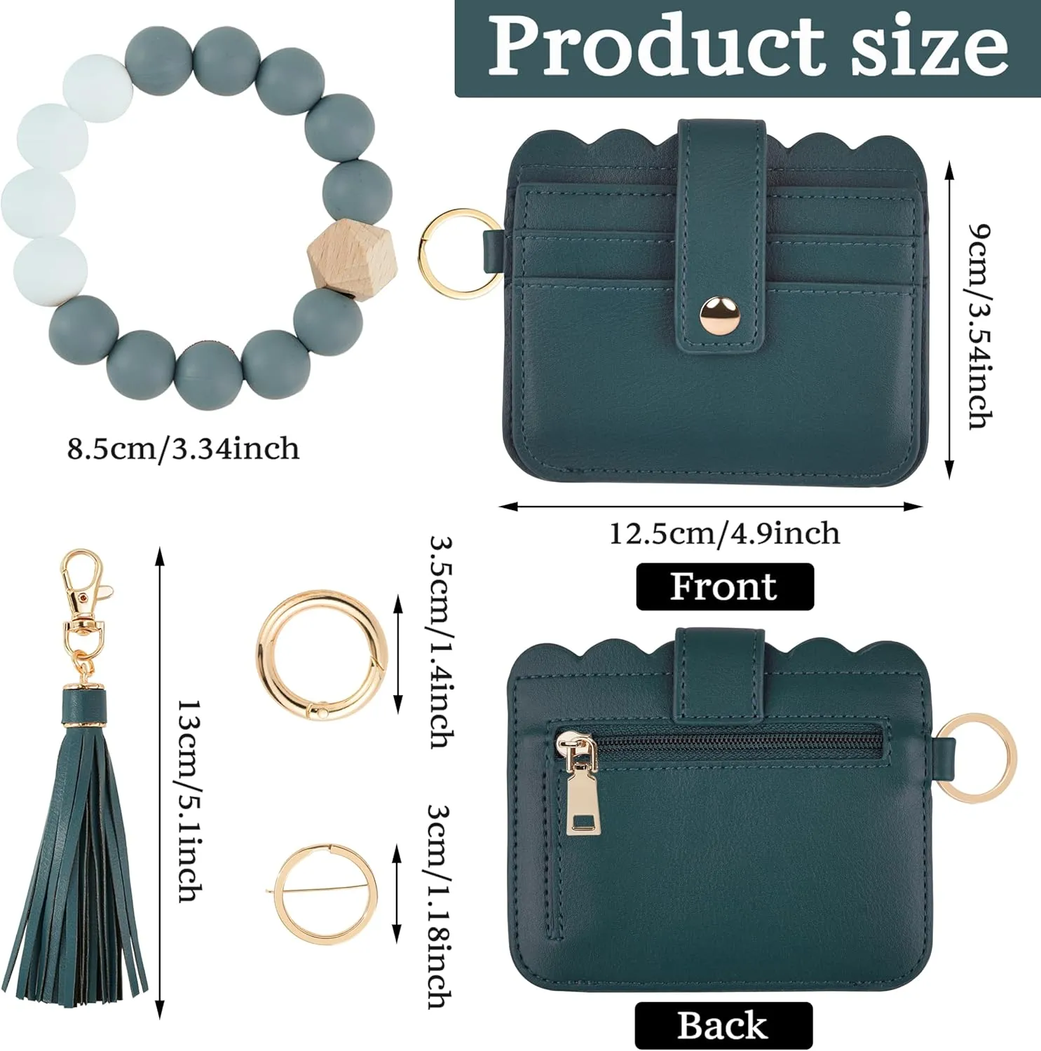 Wallet Keychain Wristlet for Women RFID Card Holder Keychain Key Chain Wallet Key Ring with Wrist Wallet for Women