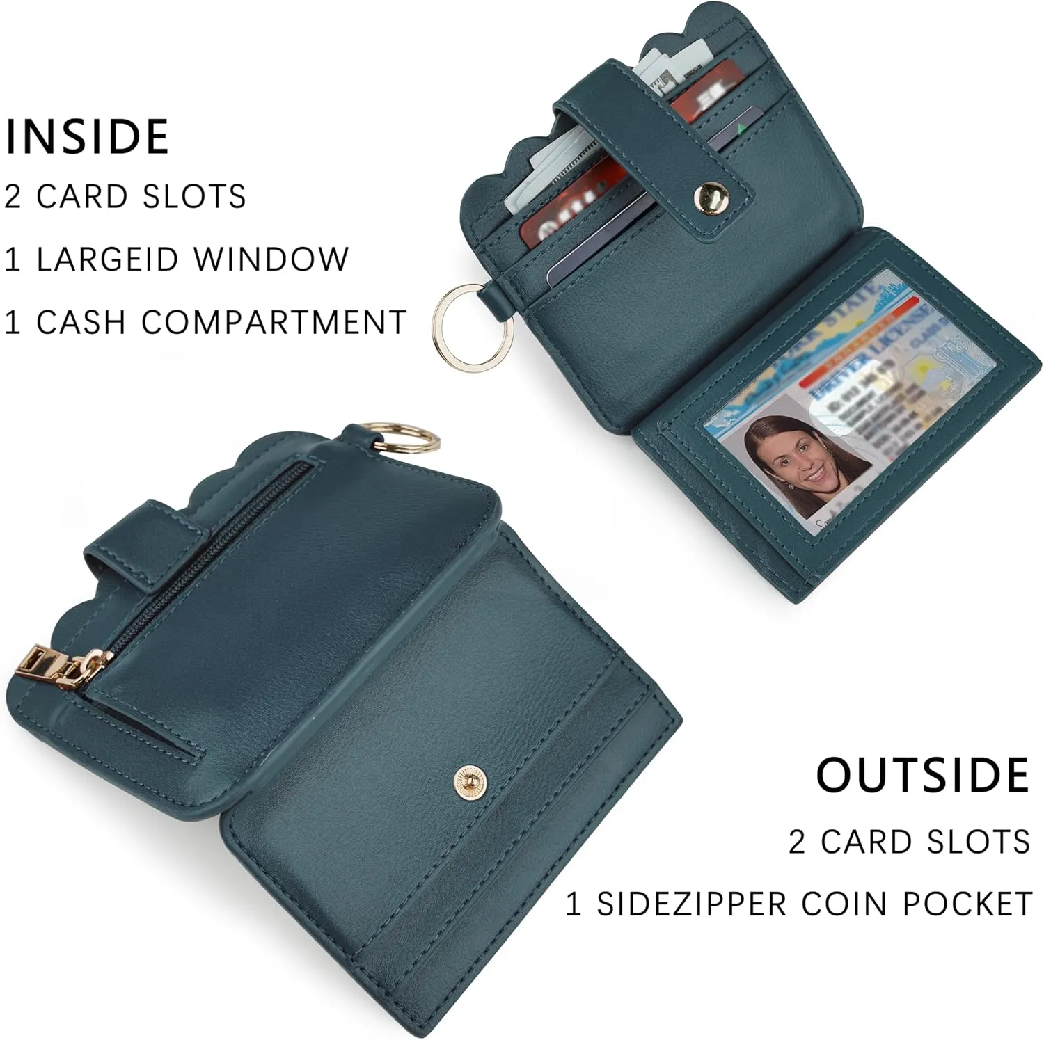 Wallet Keychain Wristlet for Women RFID Card Holder Keychain Key Chain Wallet Key Ring with Wrist Wallet for Women