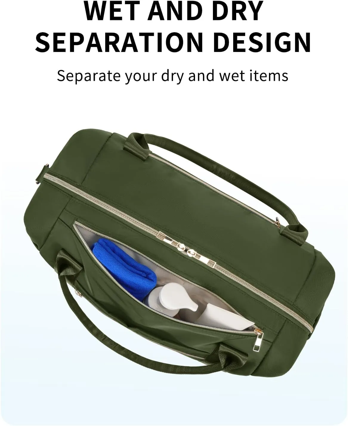 WANDF For Spirit Airlines Personal Item Bag 18x14x8 Underseat with Wet Pocket & Shoe Compartment & Tsa Approved Toiletry Bag
