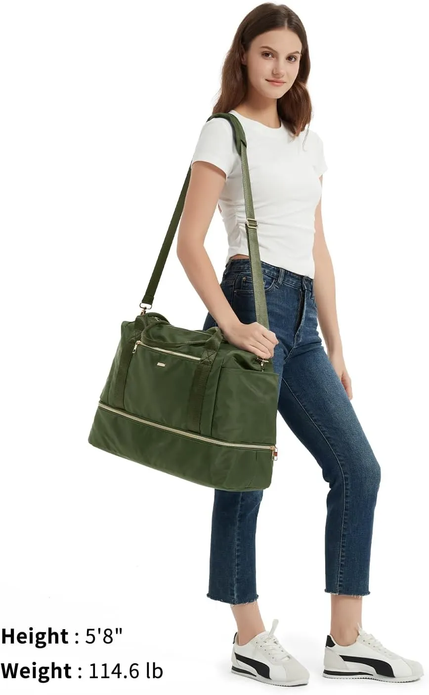 WANDF For Spirit Airlines Personal Item Bag 18x14x8 Underseat with Wet Pocket & Shoe Compartment & Tsa Approved Toiletry Bag