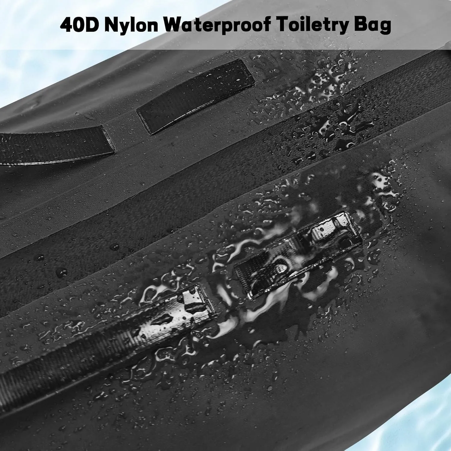 Waterproof Toiletry Bag for Travel, Zipper Styles, 40D Nylon Toiletry Organizer Bags with Shoulder Straps for Men Women, Travel Accessories（2 PACK,Black