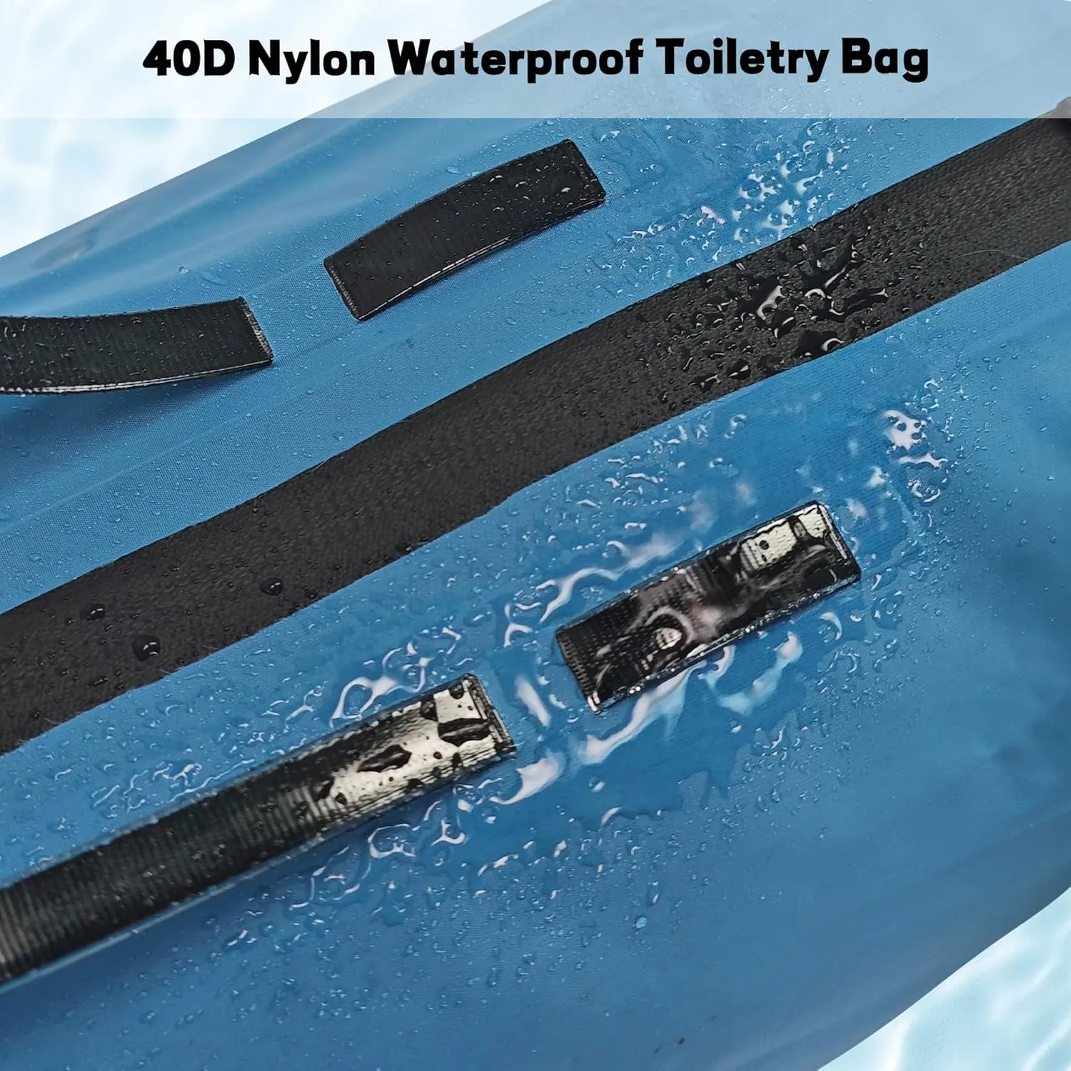 Waterproof Toiletry Bag for Travel, Zipper Styles, 40D Nylon Toiletry Organizer Bags with Shoulder Straps for Men Women, Travel Accessories（2 PACK,Blue