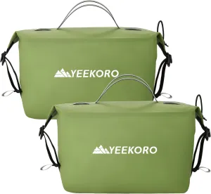 Waterproof Toiletry Bag for Travel, Zipper Styles, 40D Nylon Toiletry Organizer Bags with Shoulder Straps for Men Women, Travel Accessories（2 PACK,Green