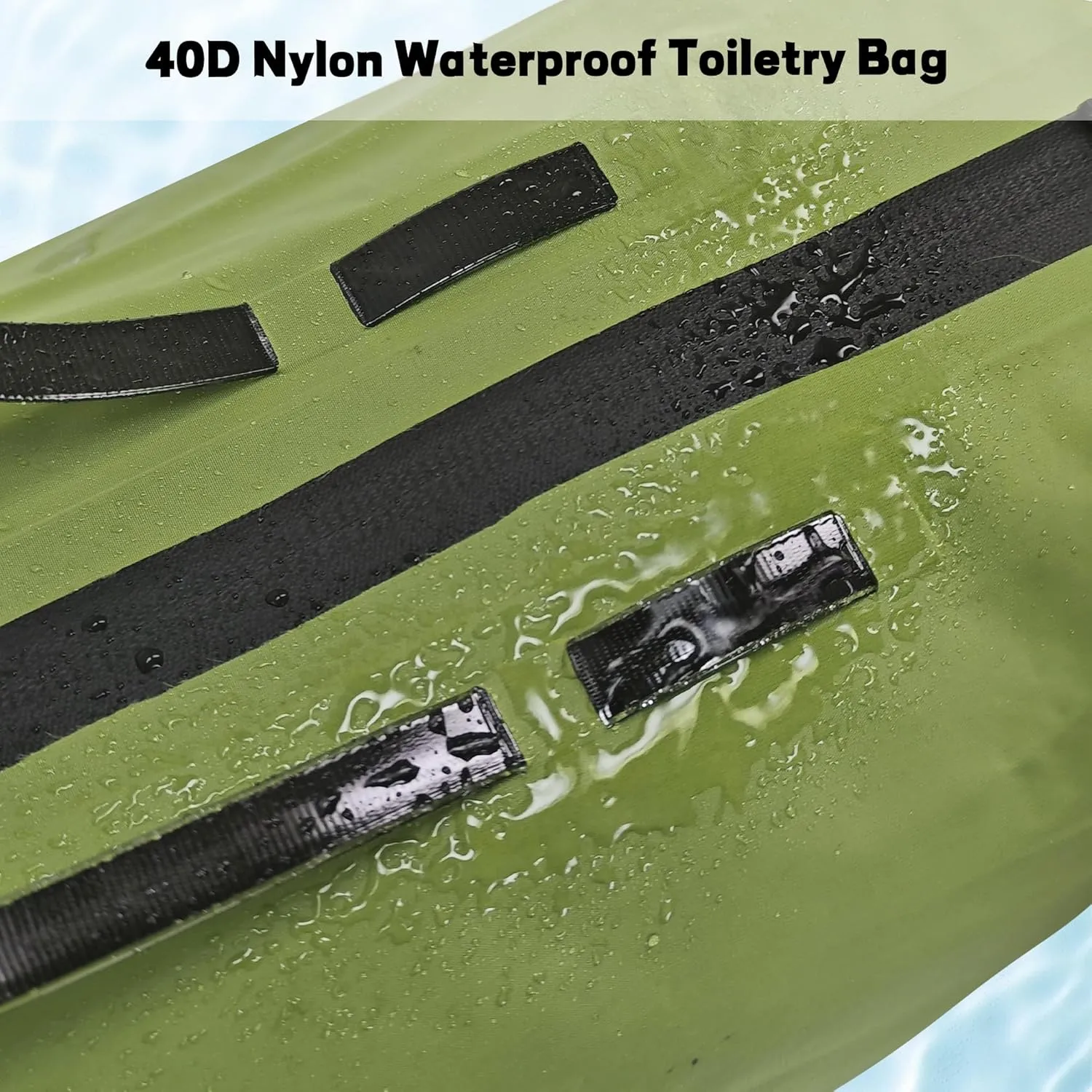 Waterproof Toiletry Bag for Travel, Zipper Styles, 40D Nylon Toiletry Organizer Bags with Shoulder Straps for Men Women, Travel Accessories（2 PACK,Green