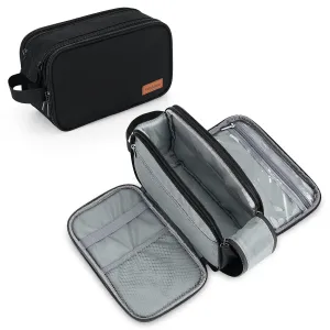 Wedama Toiletry Bag for Men, Handheld Travel Bag, Waterproof Toiletries, Thickened Polyester Dopp Kit, Toiletries Business Trips & Camping, Black, 1.0 Count, 0.77 pounds, (KK-117P), 1Pack