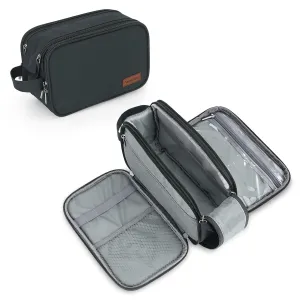 Wedama Toiletry Bag for Men, Handheld Travel Bag, Waterproof Toiletries, Thickened Polyester Dopp Kit, Toiletries Business Trips and Camping, Grey, KK-117-P