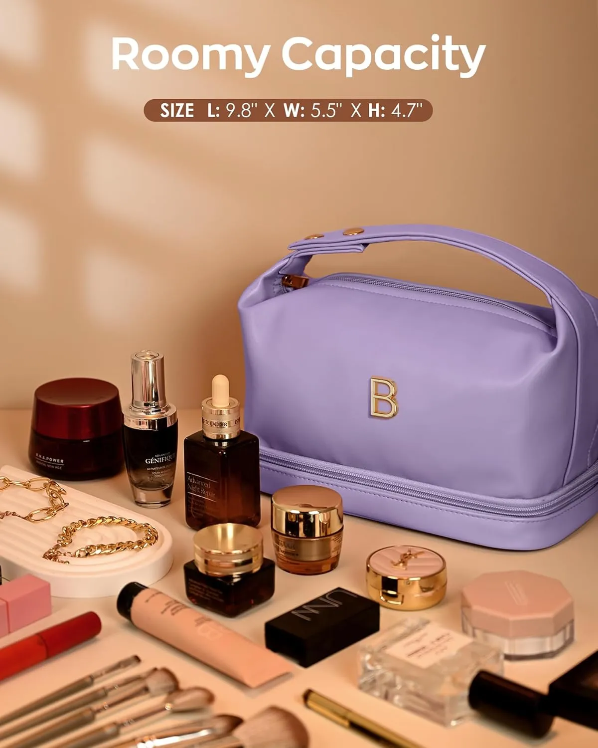 Wedding Gifts - Makeup Bag for Women Bridesmaid Engagement Travel Toiletry Pouch for Purse Bridal Shower Gifts