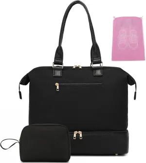 Weekender Bags for Women, Large Duffle Travel Tote Bag with Shoe Compartment,Personal Item Carry On Overnight Hospital Bag