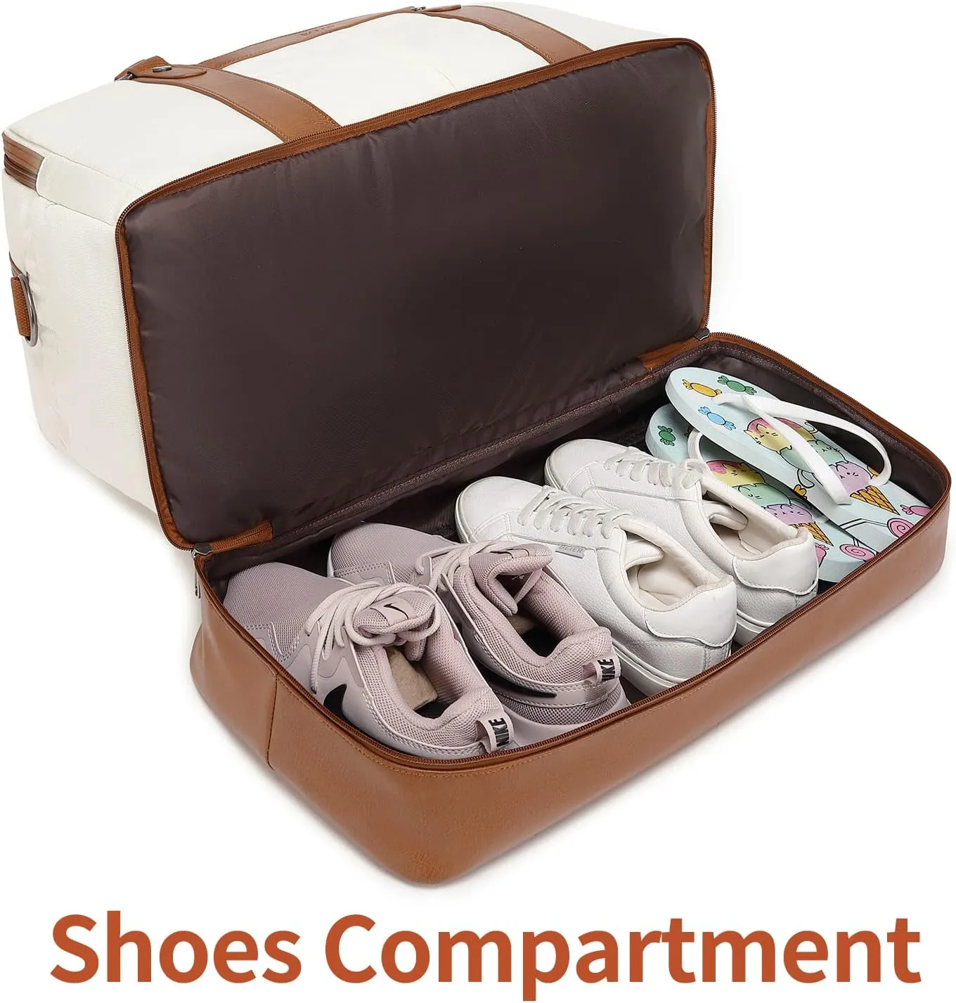 Weekender Bags for Women Overnight Bag Large Canvas Travel Duffel Bag with Shoe Compartment Carry On Tote Bag 3Pcs Set