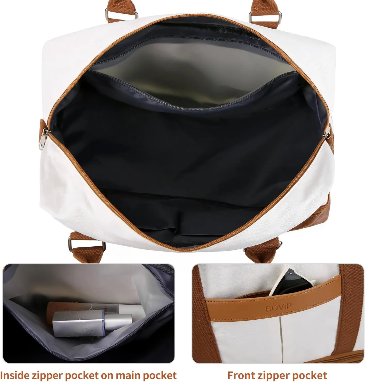 Weekender Bags for Women Overnight Bag Large Canvas Travel Duffel Bag with Shoe Compartment Carry On Tote Bag 3Pcs Set