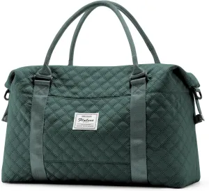 Weekender Bags for Women, Travel Duffel Overnight Carry on Bag with Toiletry Bag&Wet Pocket,Dark Green