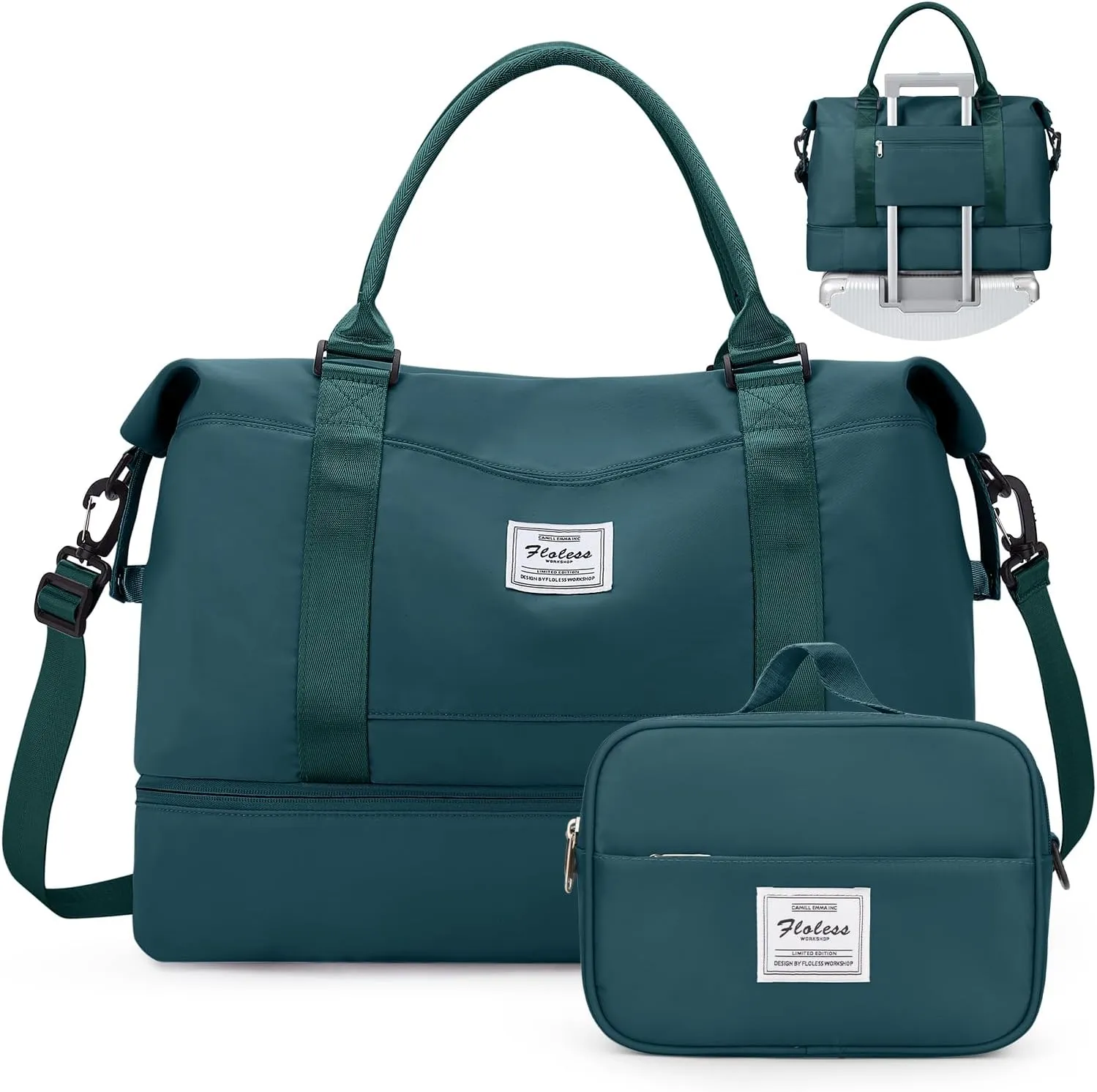 Weekender Bags for Women,Personal Item Travel Bag with Shoes Compartment,Overnight Travel Duffel Bag with Toiletry Bag