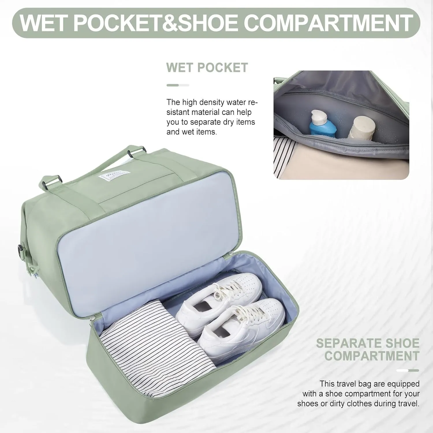Weekender Bags for Women,Travel Duffle Overnight Bag with Shoe Compartment,Personal Item Carry On Bag,Gym Bag,3 Pcs Set