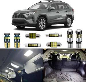 White LED Interior Lights Kit for Toyota RAV4 2016 2017 2018 2019 2020 2021 2022 Super Bright 6000K Interior LED Lights Bulbs Package   Install Tool