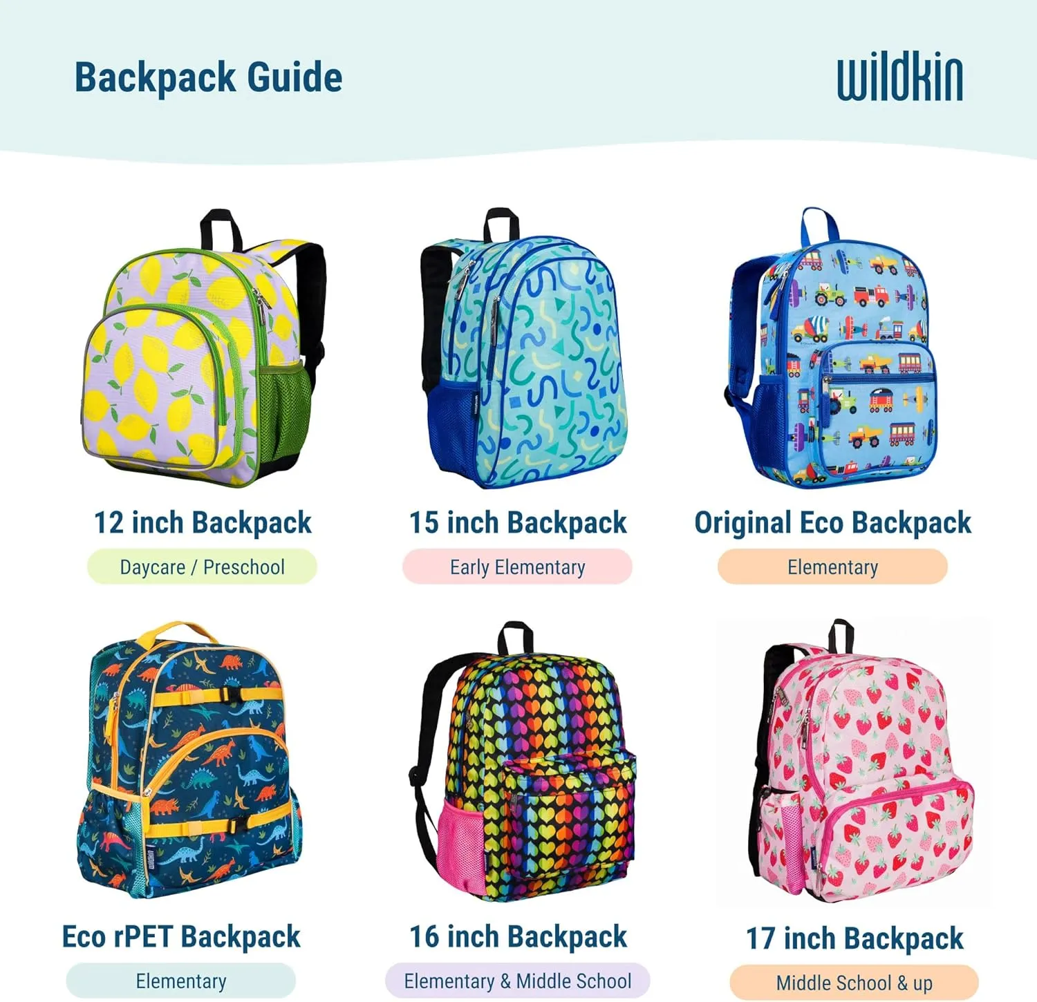 Wildkin 15-inch Kids Backpack – Durable, Padded, Adjustable for School & Travel - Sweet Dreams