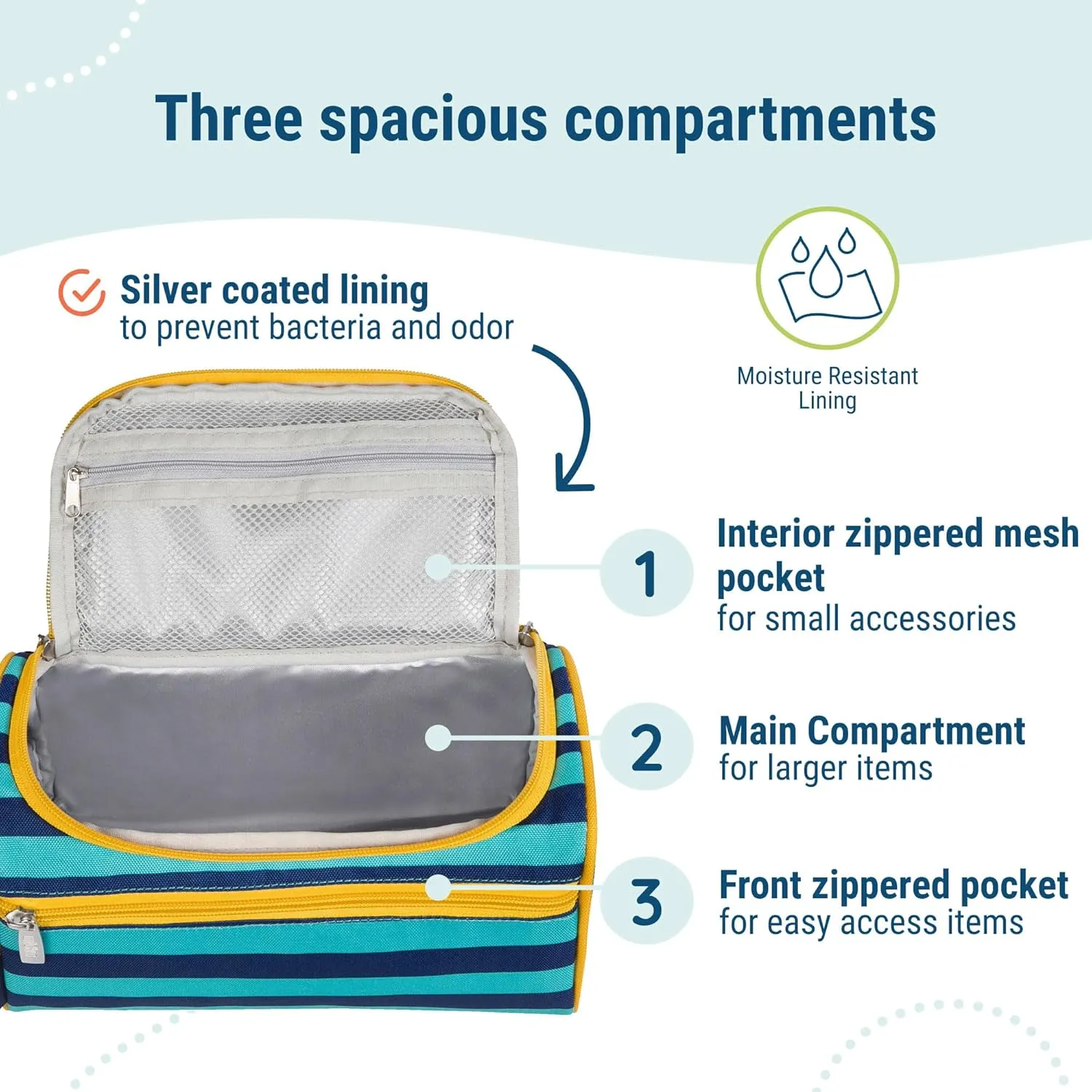 Wildkin Toiletry Bag for Boys and Girls, Ideal for School, Weekend, or Overnight Travel